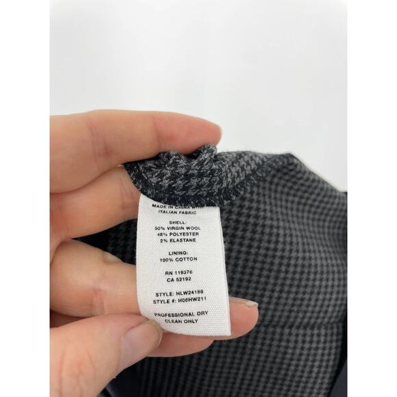 Helmut Lang Womens Size 0 Pants Crop Flare Melange Gray Houndstooth Wool Blend - Picture 7 of 7